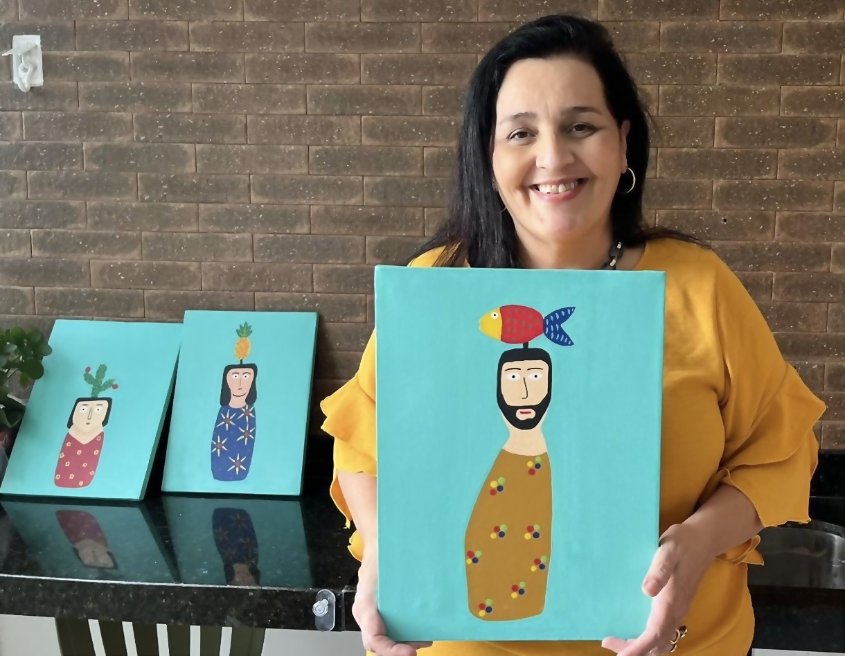 Arte popular da Ilha do Ferro inspira oficinas de pintura em tela em Maceió